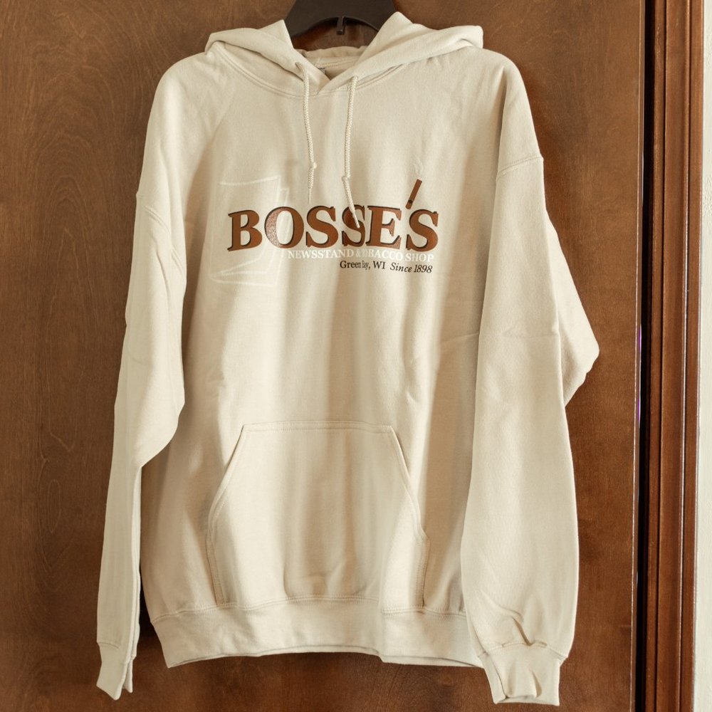 Bosse's News Green Bay Tan Hooded Sweatshirt v2